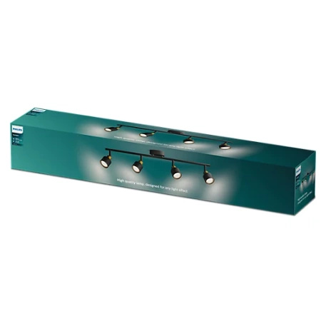 Lampa Sufitowa Reflektor 4x GU10 Czarna-Miedziana Niall Philips