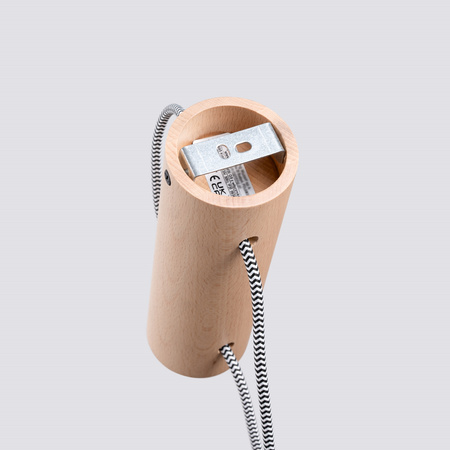 Lampa Ścienna Zwis 1x E27 Naturalne Drewno Biała Nimbi Peach Puff SL.1644 Sollux