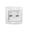 Gniazdo Komputerowo-Telefoniczne RJ45 RJ11 Kwadratowe Białe LOGI Kanlux