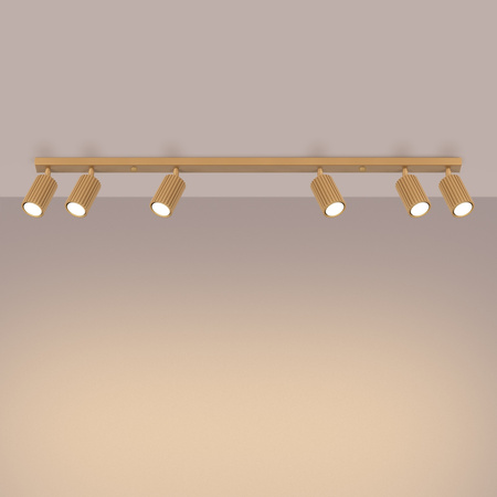 Lampa Sufitowa Reflektor Tuba Spot 6x GU10 Złota Karbon Deep Space SL.1566 Sollux