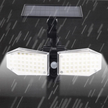 Naświetlacz solarny lampa 78x LED 15W 450lm Zimna czujnik ruchu IP65