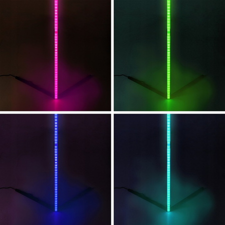 Lampa Stojąca Narożna Podłogowa BIała 20W RGB Zmiana Kolorów Pilot