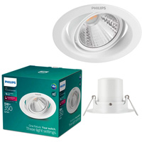 Oprawa Podtynkowa Wpuszczana LED 5W 350lm 4000K SceneSwitch Biała Pomeron Philips