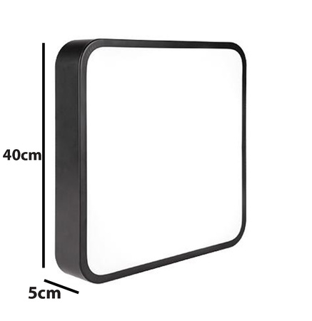 Plafon LED Lampa Sufitowa Ścienna Oprawa Kwadratowa 3300 lm 40W 4000K IP22 Czarna