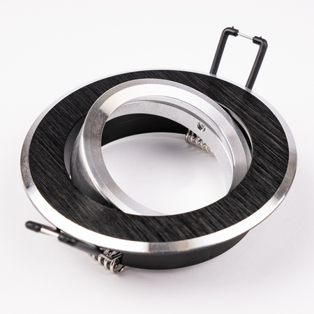 Oprawa Halogenowa Podtynkowa Lampa Sufitowa Okrągła Ruchoma GU10 MR16 Czarna TRIAM LUMILED