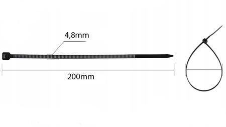 Opaska Zaciskowa Kablowa Mocna 4,8x200mm Biała 100 sztuk LUMILED