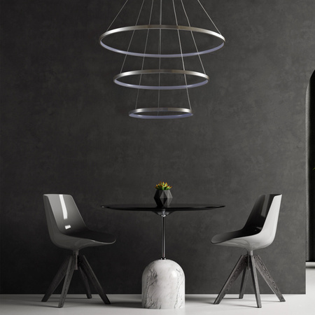 Lampa Sufitowa LED Wisząca Zwis 60W 8000lm 4000K Neutralna 120° Srebrna LEA Sanico Goldlux