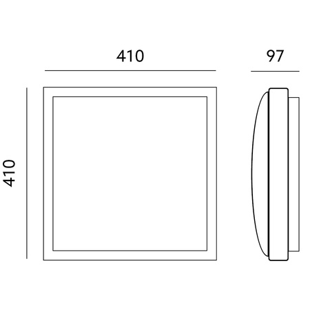 Plafon LED Lampa Sufitowa 41cm 2x E27 Czarna Kwadratowa + 2x Żarówka LED 10W 6000K Lumiled
