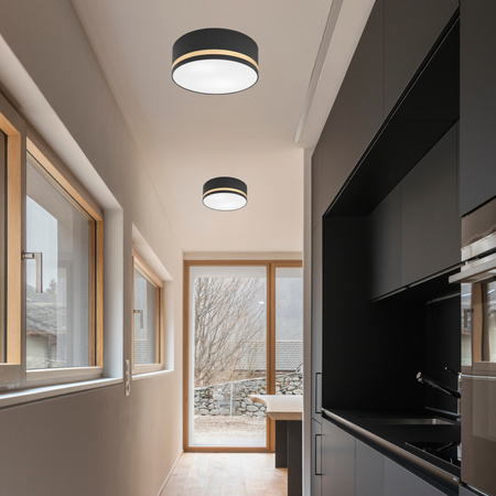 Plafon LED Lampa Sufitowa GLORIA 2xE27 Czarna Biała LM-2.202 Lamkur