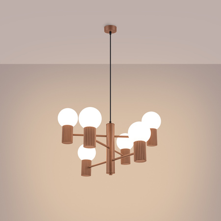 Lampa Wisząca Żyrandol 6x G9 Aluminiowa Mokka Halo French Sky SL.1834 Sollux