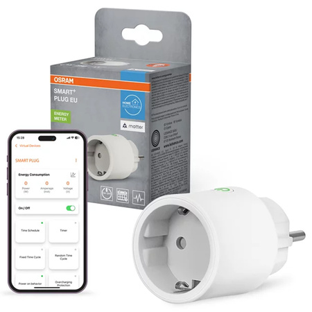 Inteligentna Wtyczka Gniazdko Licznik Energii 2300W Biały Osram SMART+ WiFi Matter