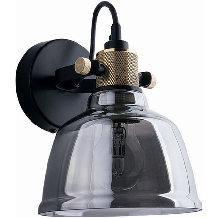 Lampa Ścienna AMALFI SMOKED I 9154 Nowodvorski Czarno-Złota E27 Kinkiet Abażur Industrialna