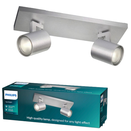 Lampa Sufitowa Reflektor Natynkowy 2x GU10 Aluminium Runner Philips