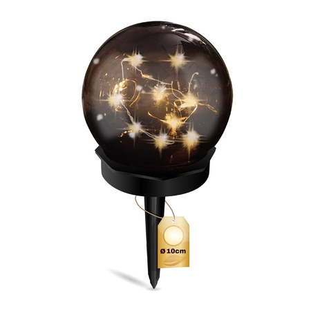 Lampa Solarna Ogrodowa LED Wbijana Ozdobna Kula 3000K IP44 10cm