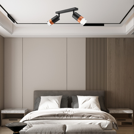 Lampa Sufitowa AURORA 2xE27 Czarna LM-2.151 Lamkur