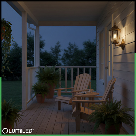 Kinkiet Ogrodowy Elewacyjny Zewnętrzny E27 LATARNIA do GÓRY Patyna BELLIS LUMILED