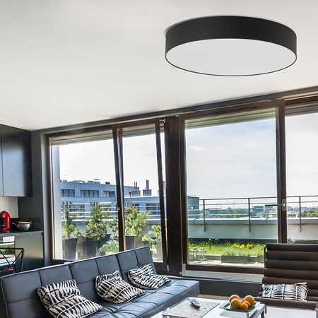 Lampa Sufitowa Plafon Oprawa RONDO BLACK Okrągła Biało-Czarna 61cm 15W 4xE27 1587 TK Lighting