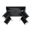 Lampa Sufitowa Oprawa Natynkowa SPOT TUBA Reflektor 4x GU10 Tubularna Czarna Nowoczesna Ring Sollux