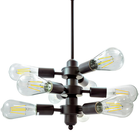 Lampa wisząca sufitowa loft industrial 9x E27 czarny OREBRO IL MIO GOLDLUX (Polux)