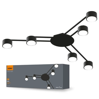 Lampa Sufitowa Żyrandol 6x GX53 LED Czarna Nowoczesna Videx