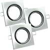 Zestaw 3x Oprawa halogenowa ruchoma GOLDLUX (Polux) kwadrat nikiel + żarówka LED GU10 3,5W