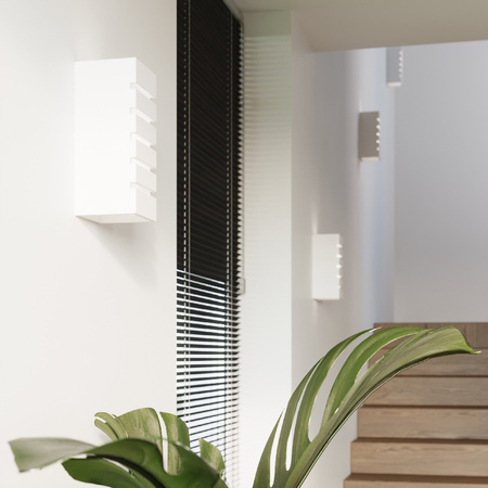 Lampa Ścienna Kinkiet E27 Prostokątna Biała Nowoczesna Samir Sollux