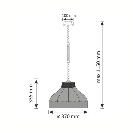 Lampa Sufitowa Wisząca Zwis E27 Beżowy Czarna Avera Sanico Goldlux