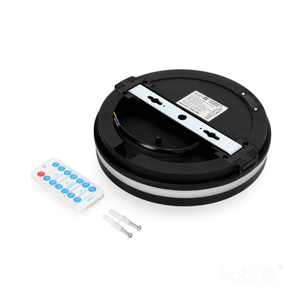 Plafon LED Łazienkowy Sufitowy Natynkowy 12W 1140lm CCT 120° z Czujnikiem Ruchu i Zmierzchu Czarny IP65 IK08 Nairos Kobi