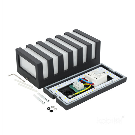 Lampa Ogrodowa Kinkiet Elewacyjny Zewnętrzny LED 10W 220lm 4000K Neutralna IP54 Czarna Entera Kobi