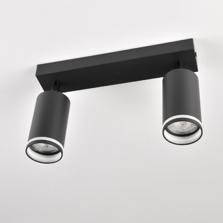Oprawa Ścienno-Sufitowa Reflektor Punktowy 2x GU10 Czarna PARIS Sanico Goldlux