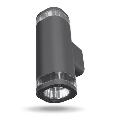 Kinkiet Ogrodowy Lampa Elewacyjna Zewnętrzna IP54 2x GU10 Szara BRUNO Videx