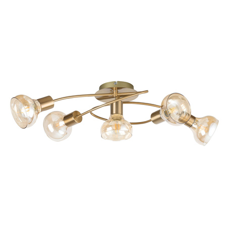 Lampa Sufitowa Żyrandol 5x E14 Złoty Nowoczesny Holly Rabalux