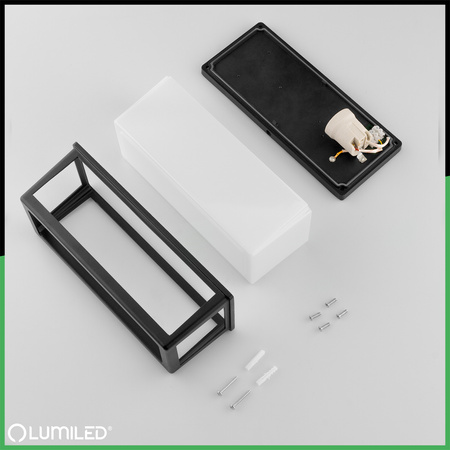 Lampa Ogrodowa Kinkiet Elewacyjny E27 Prostokątny DOMLO LUMILED