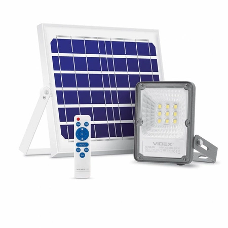 Naświetlacz Solarny Lampa 9x LED 20W 600lm 5000K IP65 VIDEX Czujnik Zmierzchu z Pilotem
