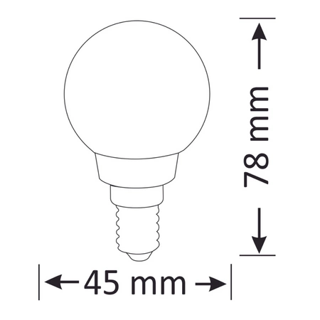 Żarówka LED E14 P45 2W = 23W 230lm 3000K Ciepła 360° Filament GOLDLUX (Polux)