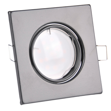 Zestaw 3x Oprawa halogenowa ruchoma GOLDLUX (Polux) kwadratowa czarna + żarówka LED GU10 3,5W