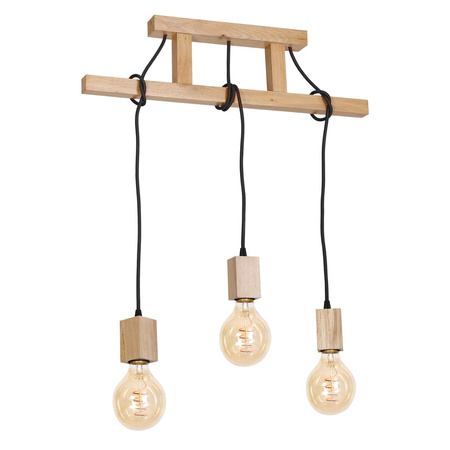 Lampa wisząca JACK 3xE27 Naturalne Drewno Minimalistyczny Wygląd MLP582 Milagro Drewno