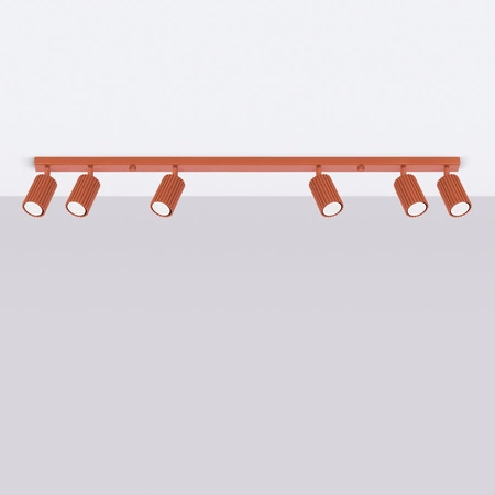 Lampa Sufitowa Reflektor Tuba Spot 6x GU10 Ochra Czerwona Karbon Deep Space SL.1642 Sollux