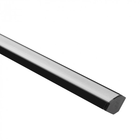 Profil Aluminiowy LED Narożny Natynkowy Czarny 2m z Kloszem Mroźnym do Taśm LED + Zaślepki seria R Ecolight