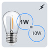 5-PAK Żarówka LED E27 ST14 1W = 10W 2700K Ciepła 100lm Filament do Girlandy LUMILED
