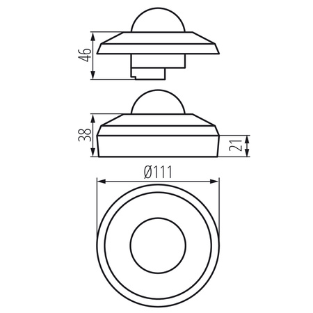 Czujnik Ruchu PIR 20m 360° Wewnętrzny Natynkowy Czarny SENTO KANLUX