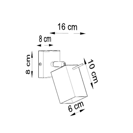 Lampa Ścienna Oprawa Natynkowa GU10 SPOT TUBA Reflektor Ruchoma Minimalistyczna Kwadratowa Szara Nowoczesna Merida Sollux