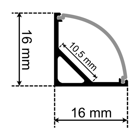 Profil Aluminiowy Narożny do LED KM55 Srebrny Natynkowy 2m