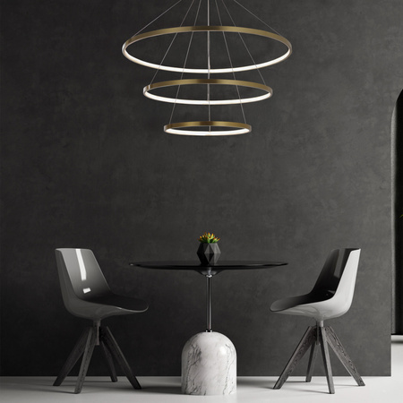 Lampa Sufitowa LED Wisząca Zwis 60W 8000lm 4000K Neutralna 120° Złota LEA Sanico Goldlux