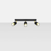 Lampa Sufitowa Oprawa Natynkowa SPOT TUBA Reflektor 3x GU10 Ruchoma Tubularna Czarna Złota Nowoczesna Nero Sollux