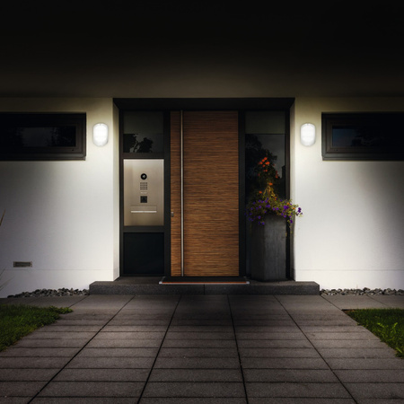 Lampa Ogrodowa Zewnętrzna Kinkiet Elewacyjny LED 12.5W 650lm 3000K IP44 Srebrny Z Czujnikiem Ruchu i Zmierzchu Endura Ledvance