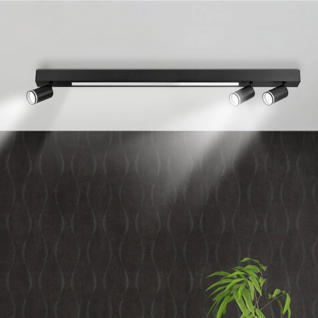 Lampa Sufitowa Reflektor Punktowy 3x GU10 Listwa LED 4000K Czarna PARIS Sanico Goldlux