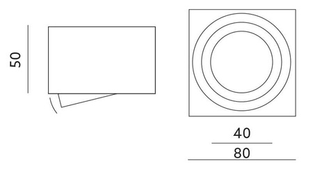 Oprawa Natynkowa HALOGENOWA Tuba Spot Ruchoma Kwadratowa Biała 50mm + Wkład LED 7W 4000K AMAT-S LUMILED