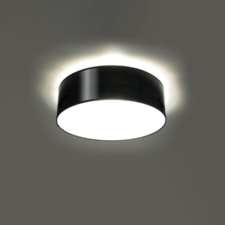 Lampa Sufitowa Plafon E27 Okrągła Czarna Minimalistyczna Arena Sollux