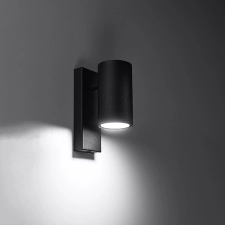Lampa Ścienna Kinkiet GU10 Tubularna Czarna Nowoczesna Utti Sollux